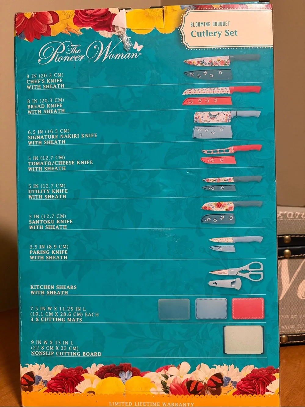 NWT The Pioneer Woman Blue Floral Kitchen Cutlery Set - Picture 2 of 5